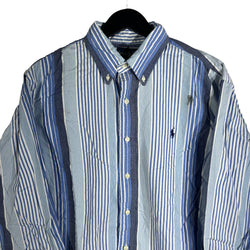 Collection of Ralph Lauren Classic Fit Striped Long Sleeve Dress Shirt in a gallery layout