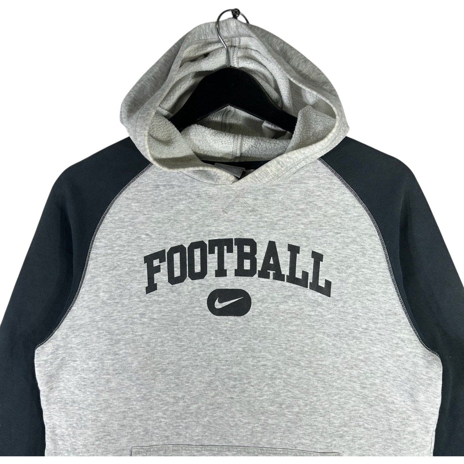 Collection of Youth Nike Football Arc Spell Out Center Swoosh Hoodie in a gallery layout