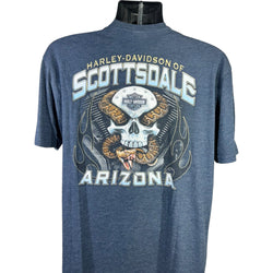 Collection of Harley Davidson Scottsdale Arizona Snake Skull Biker Tee in a gallery layout