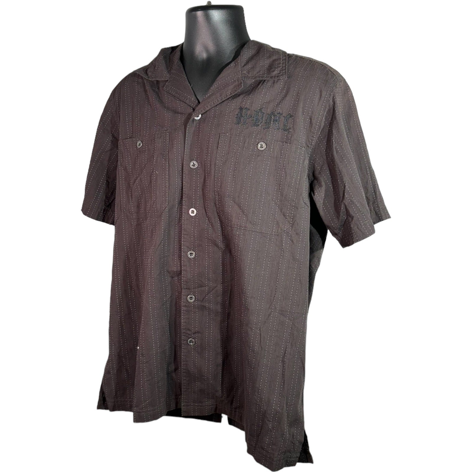 Collection of Harley Davidson Striped Short Sleeve Button Up in a gallery layout