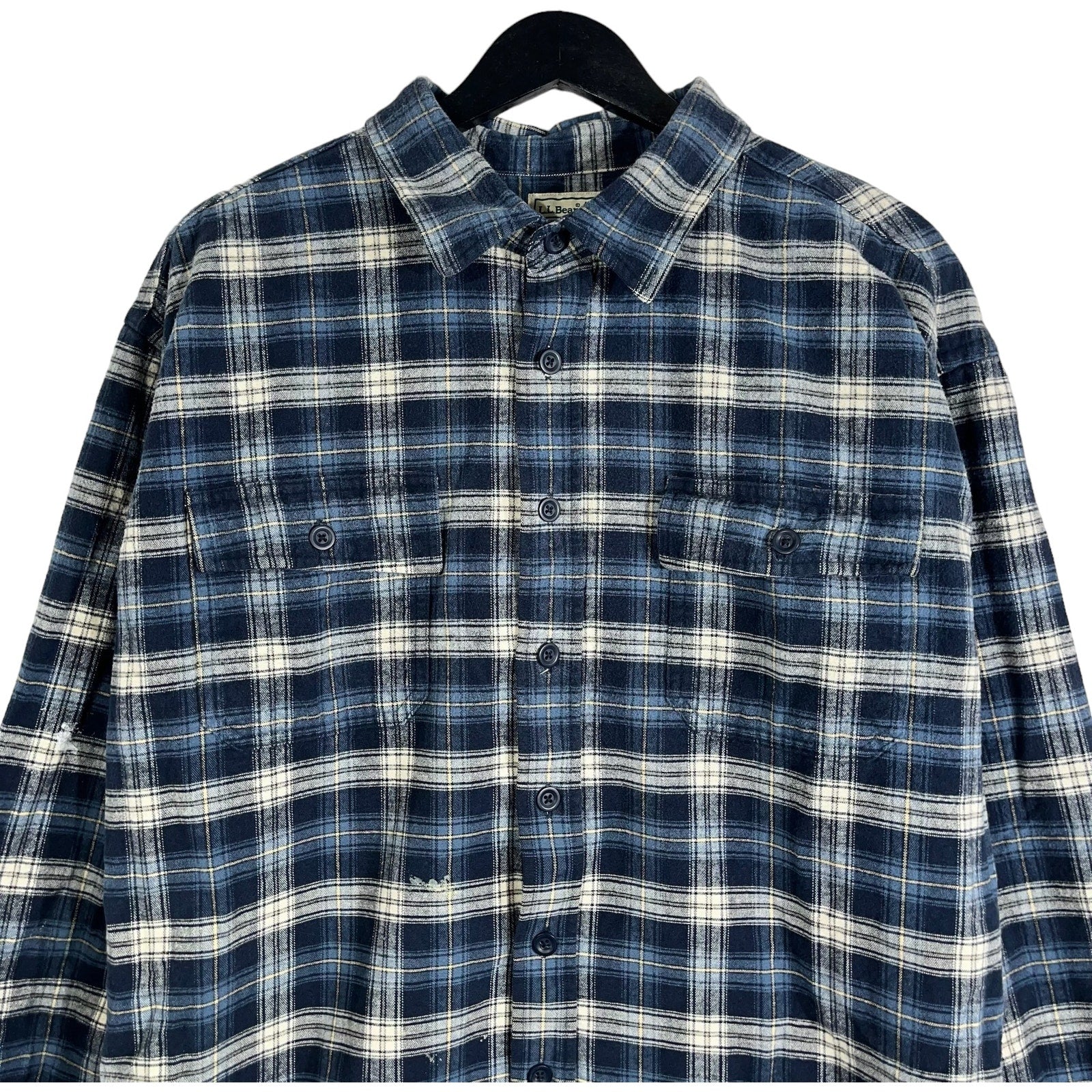 Collection of L.L. Bean Plaid Long Sleeve Flannel in a gallery layout