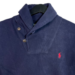 Collection of Polo By Ralph Lauren Cotton Shawl Collared Sweater in a gallery layout