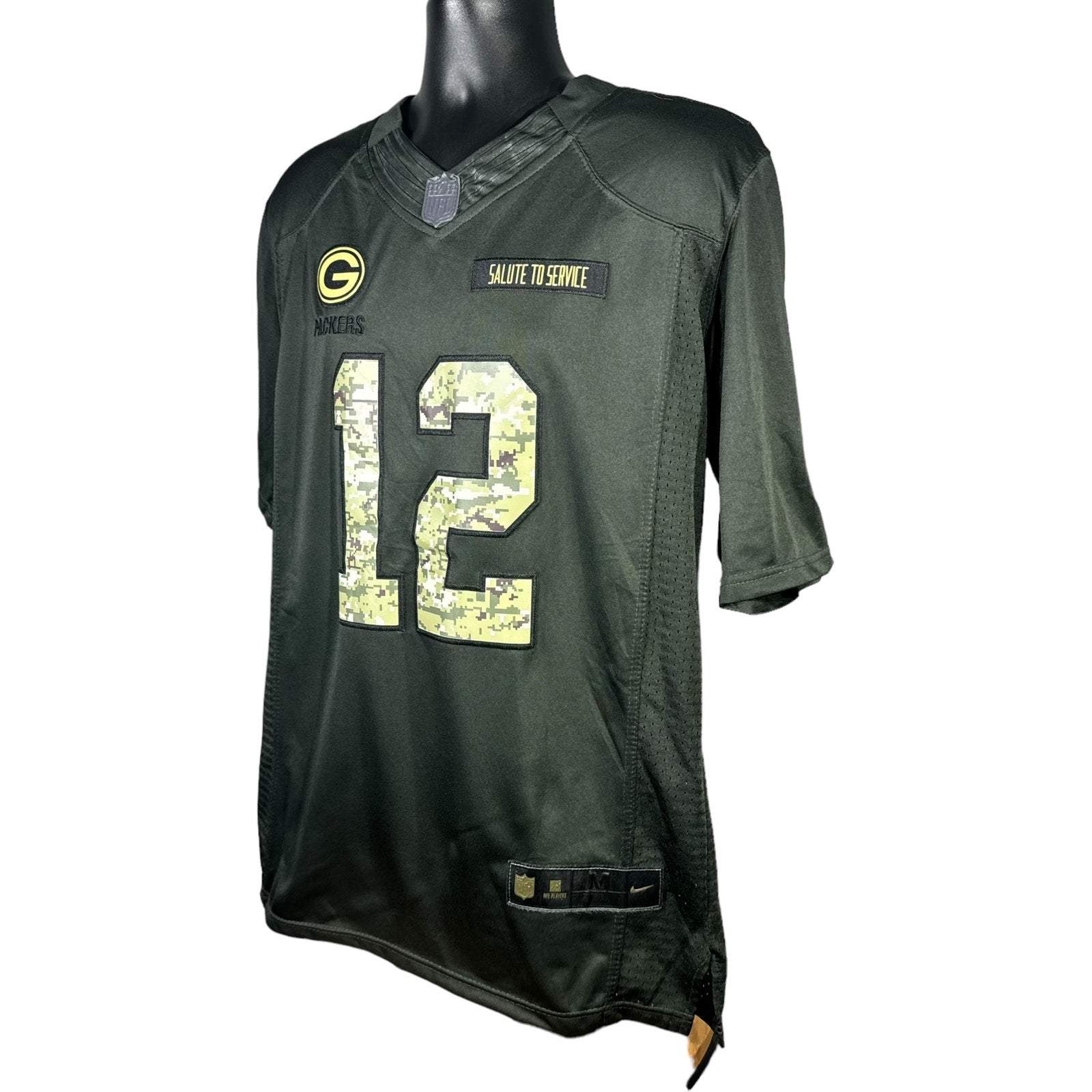 Collection of Nike NFL Green Bay Packers Aaron Rodgers Camouflage Jersey in a gallery layout