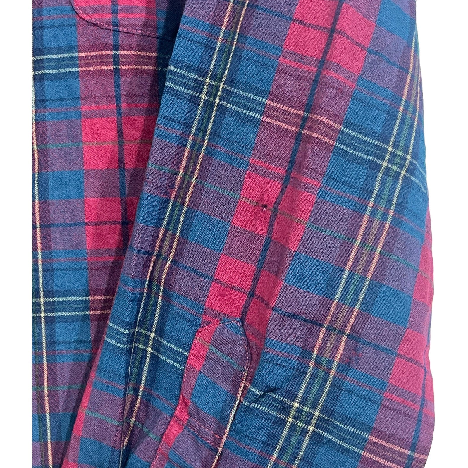 Collection of Pendleton Wool Plaid Distressed Long Sleeve Flannel in a gallery layout