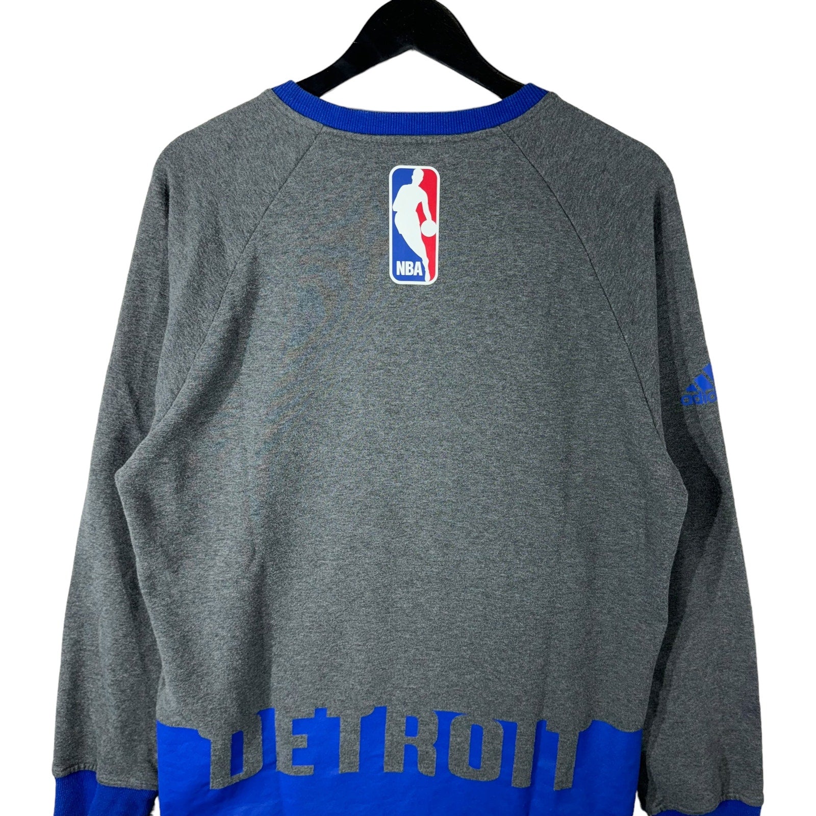 Collection of Sample Adidas Detroit Pistons V-Neck NBA Crewneck in a gallery layout