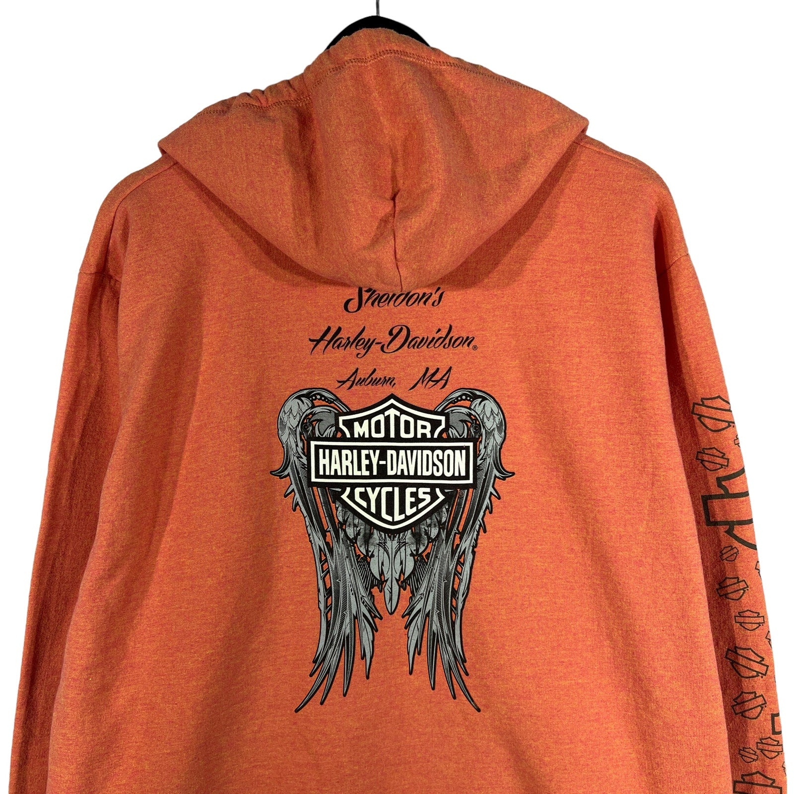Collection of Harley Davidson Angel Wings Full Zip Hoodie in a gallery layout