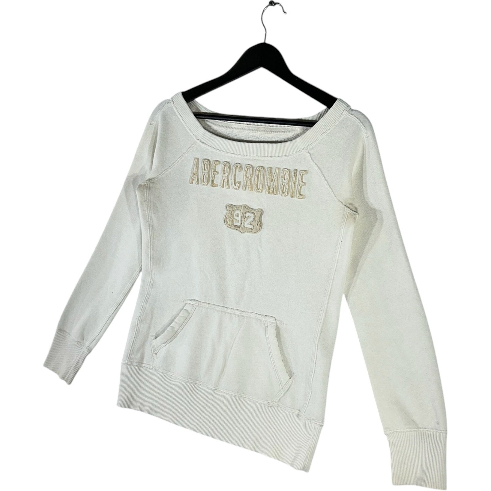 Collection of Women's Abercrombie Wide Neck Pocket Long Sleeve in a gallery layout