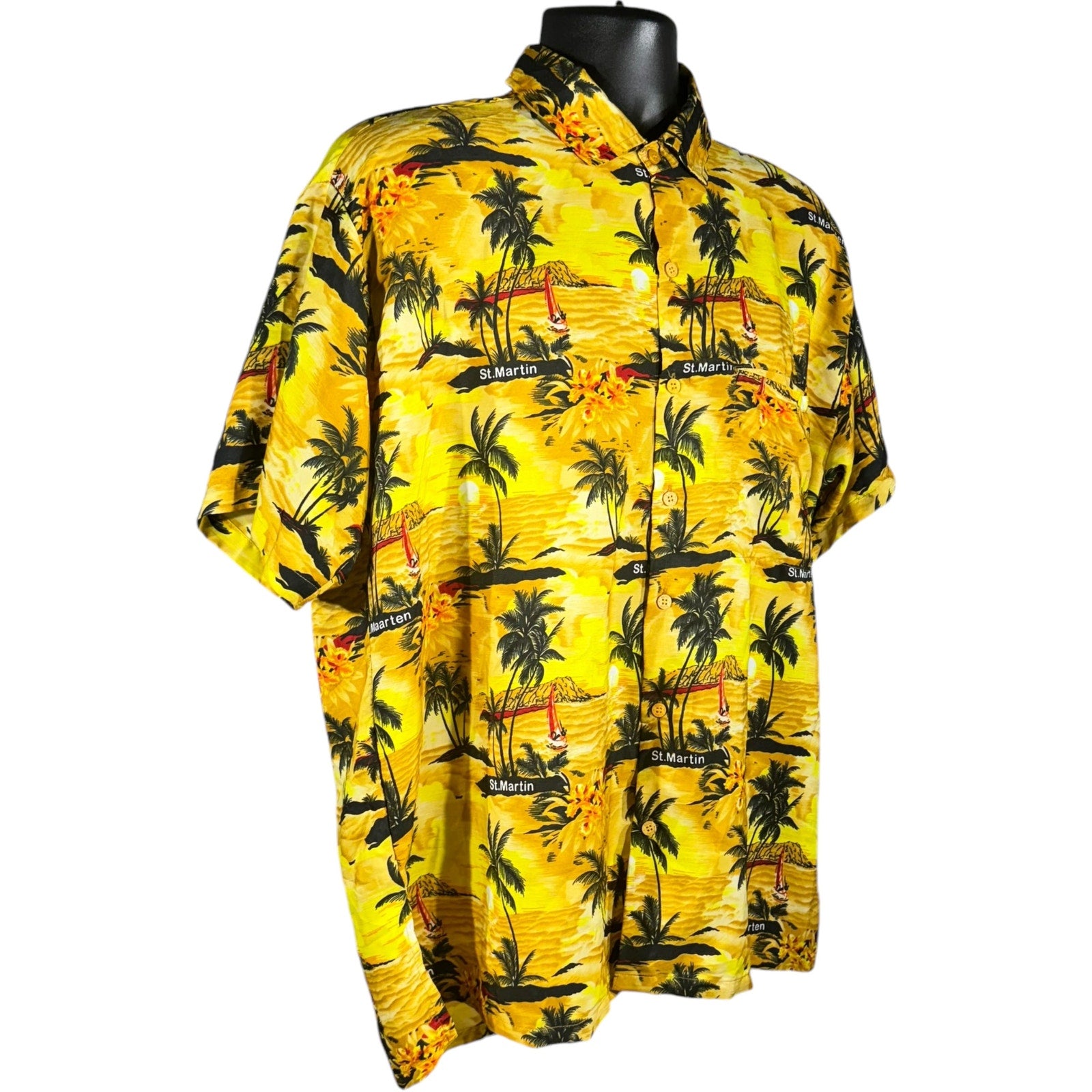 Collection of Tropical Hawaiian Short Sleeve Button Up in a gallery layout