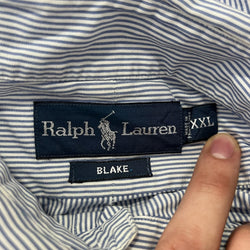 Collection of Ralph Lauren Striped Long Sleeve Dress Shirt in a gallery layout