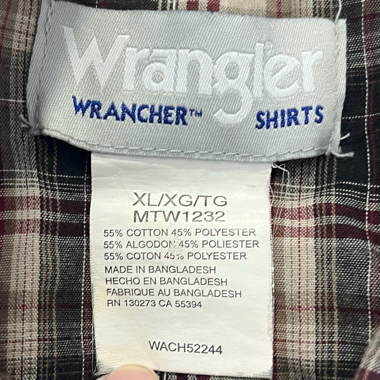 Collection of Wrangler Wrancher Long Sleeve Flannel in a gallery layout