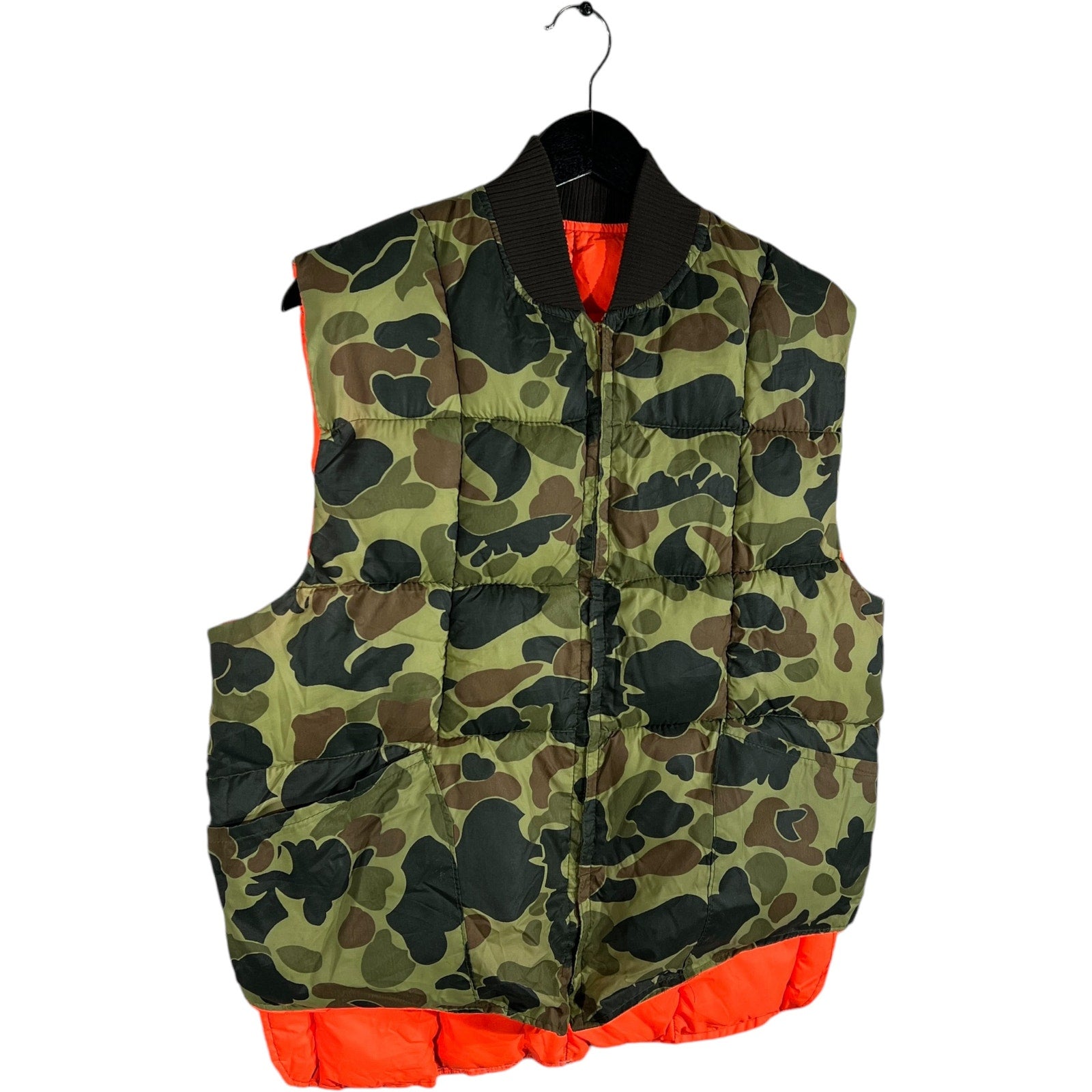 Collection of Camouflage Reversible Full Zip Puffer Vest in a gallery layout