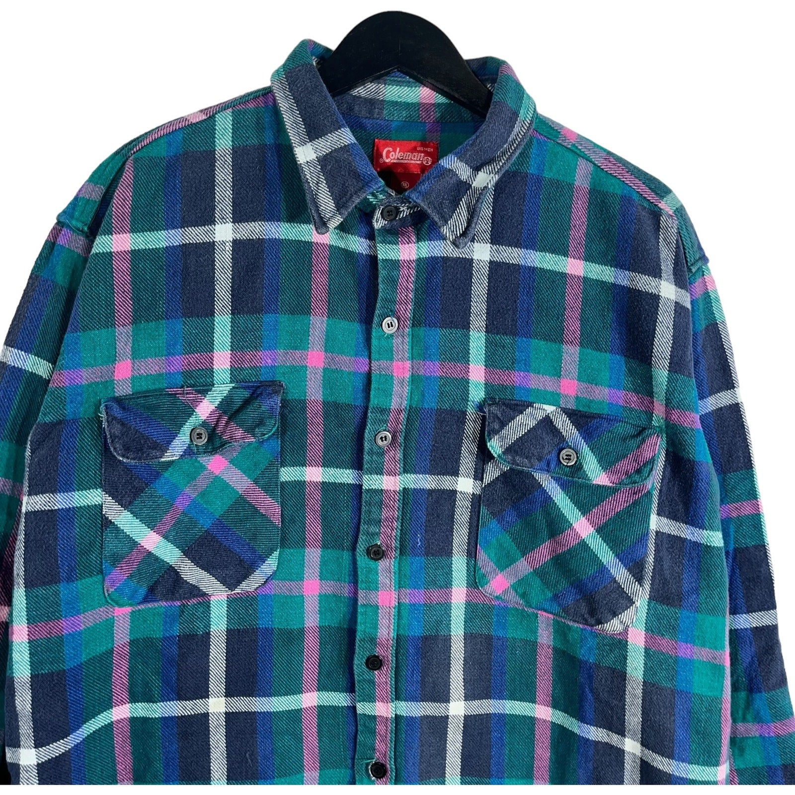 Collection of Coleman Plaid Long Sleeve Flannel in a gallery layout