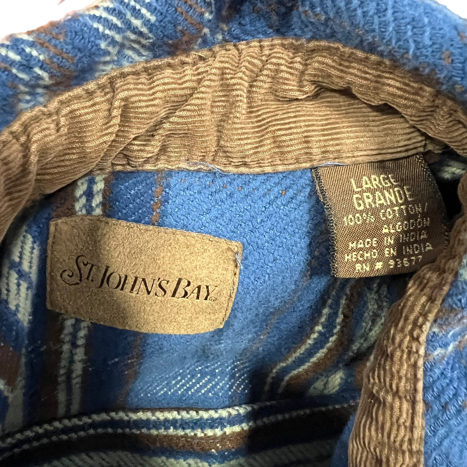 Collection of St. Johns Bay Plaid Button Up Flannel in a gallery layout