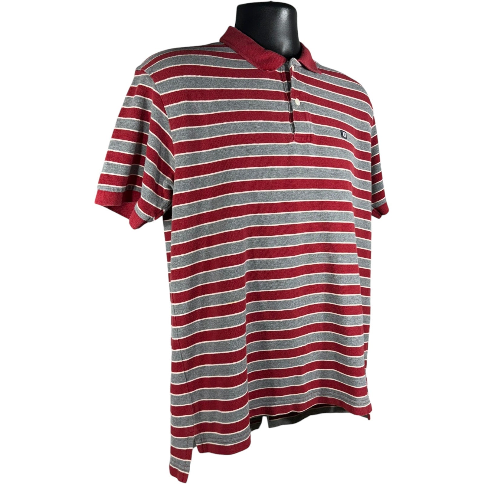 Collection of American Eagle Outfitters Striped Short Sleeve Polo in a gallery layout