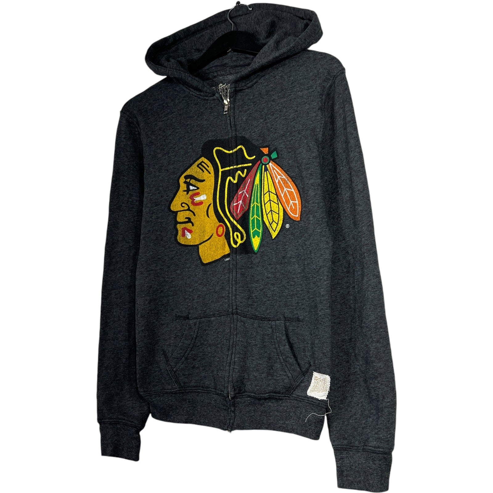 Collection of Retro Brand NHL Chicago Blackhawks Logo Hoodie in a gallery layout