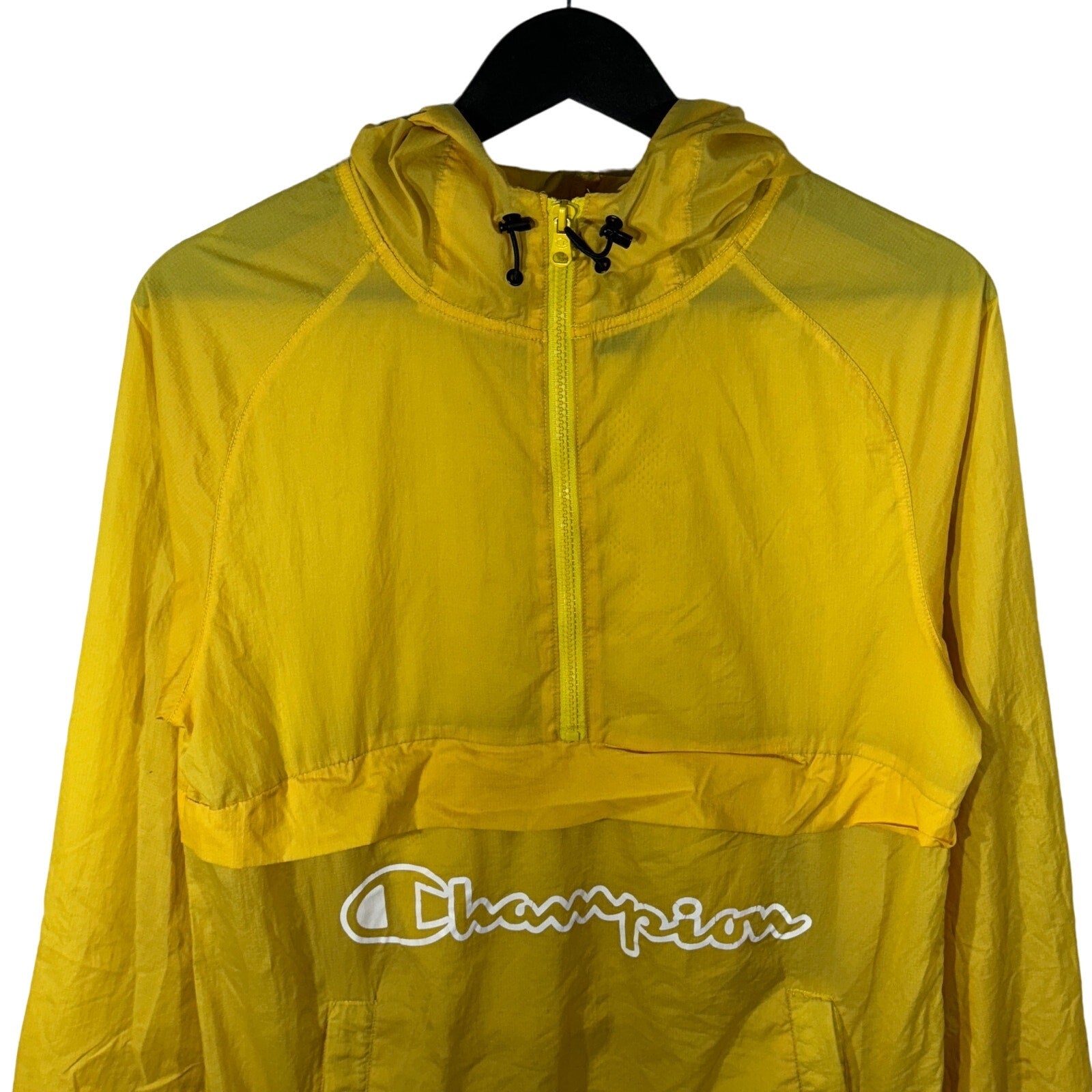 Collection of Champion 1/2 Zip Hooded Nylon Windbreaker in a gallery layout