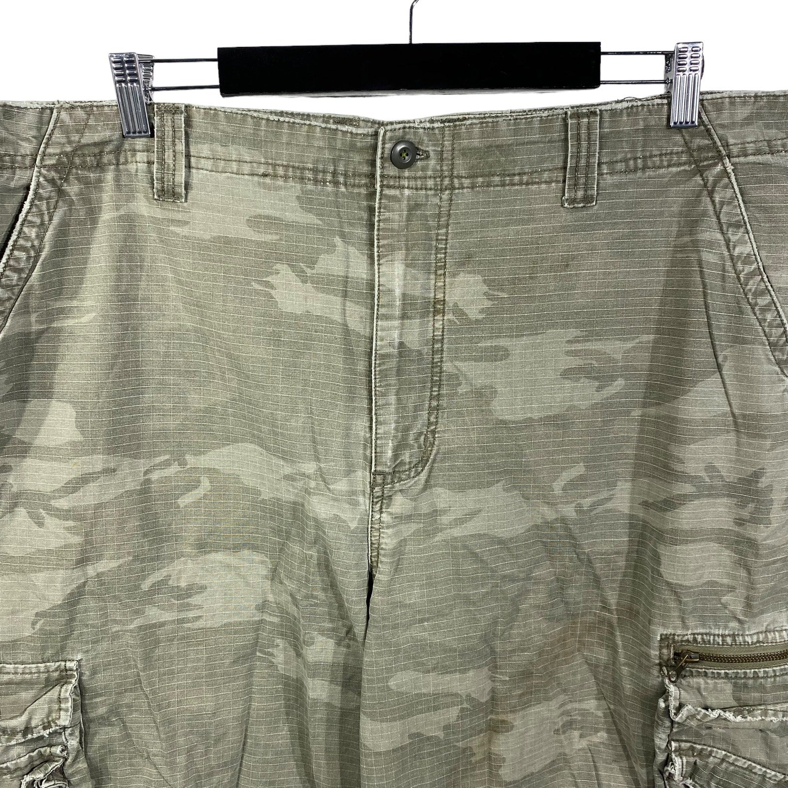 Collection of No Boundaries Camo Zip Fly Cargo Shorts in a gallery layout