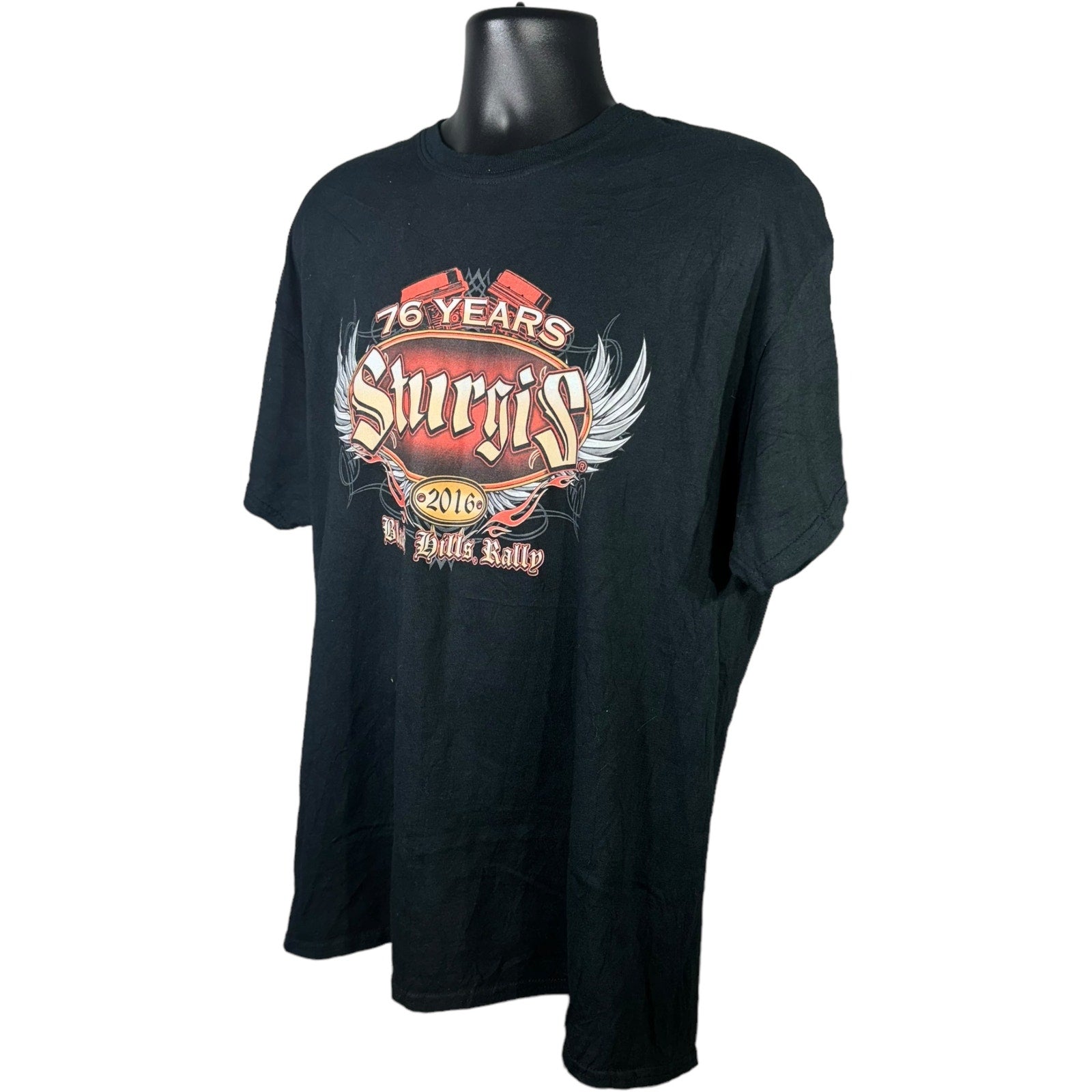 Collection of Sturgis 76th Anniversary Black Hills Motorcycle Rally 2016 Tee in a gallery layout