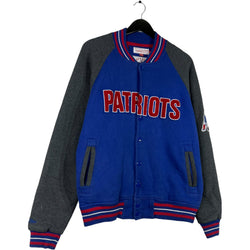 Collection of Mitchell & Ness NFL New England Patriots Bomber Jacket in a gallery layout