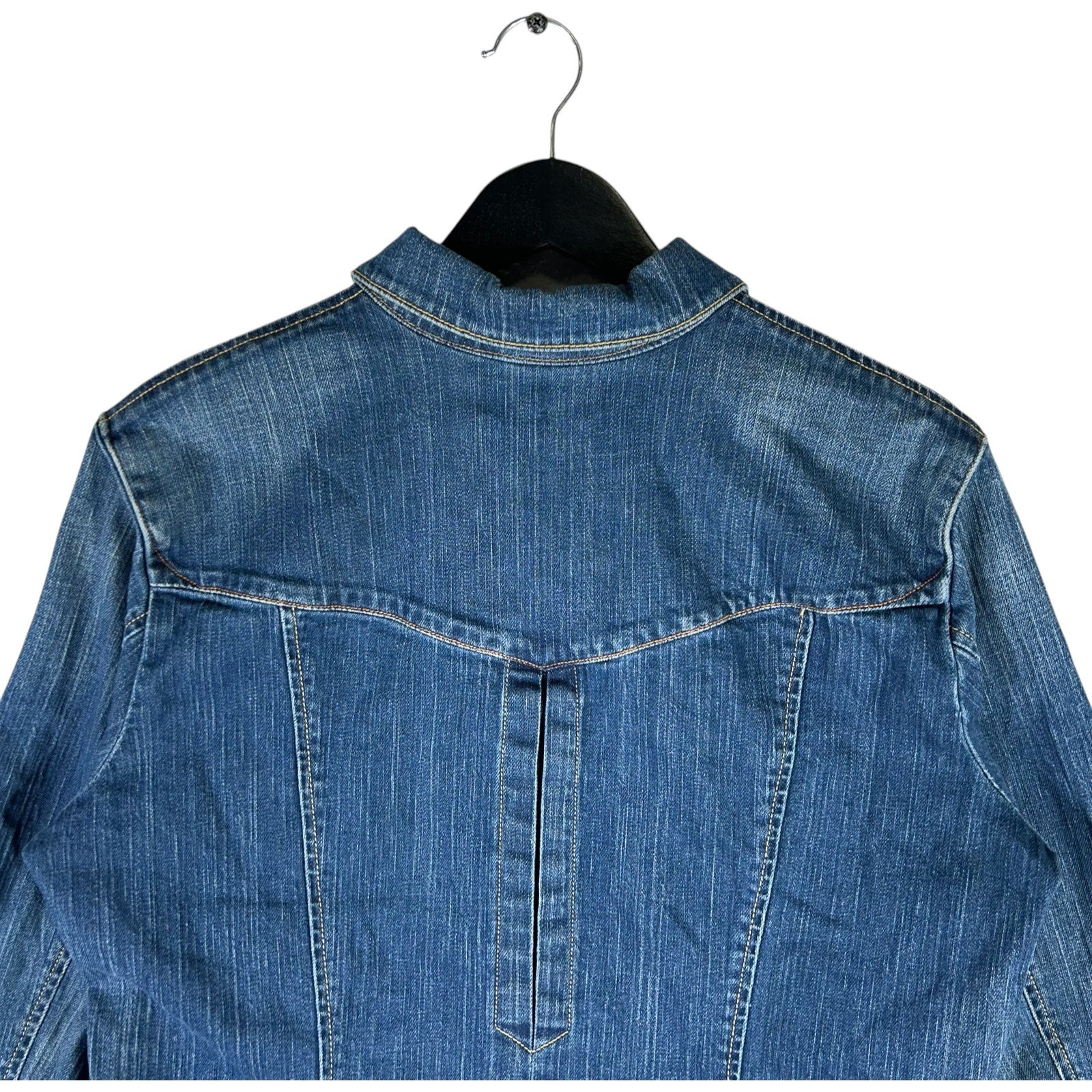 Collection of Women's Gap Button Down Denim Jacket in a gallery layout