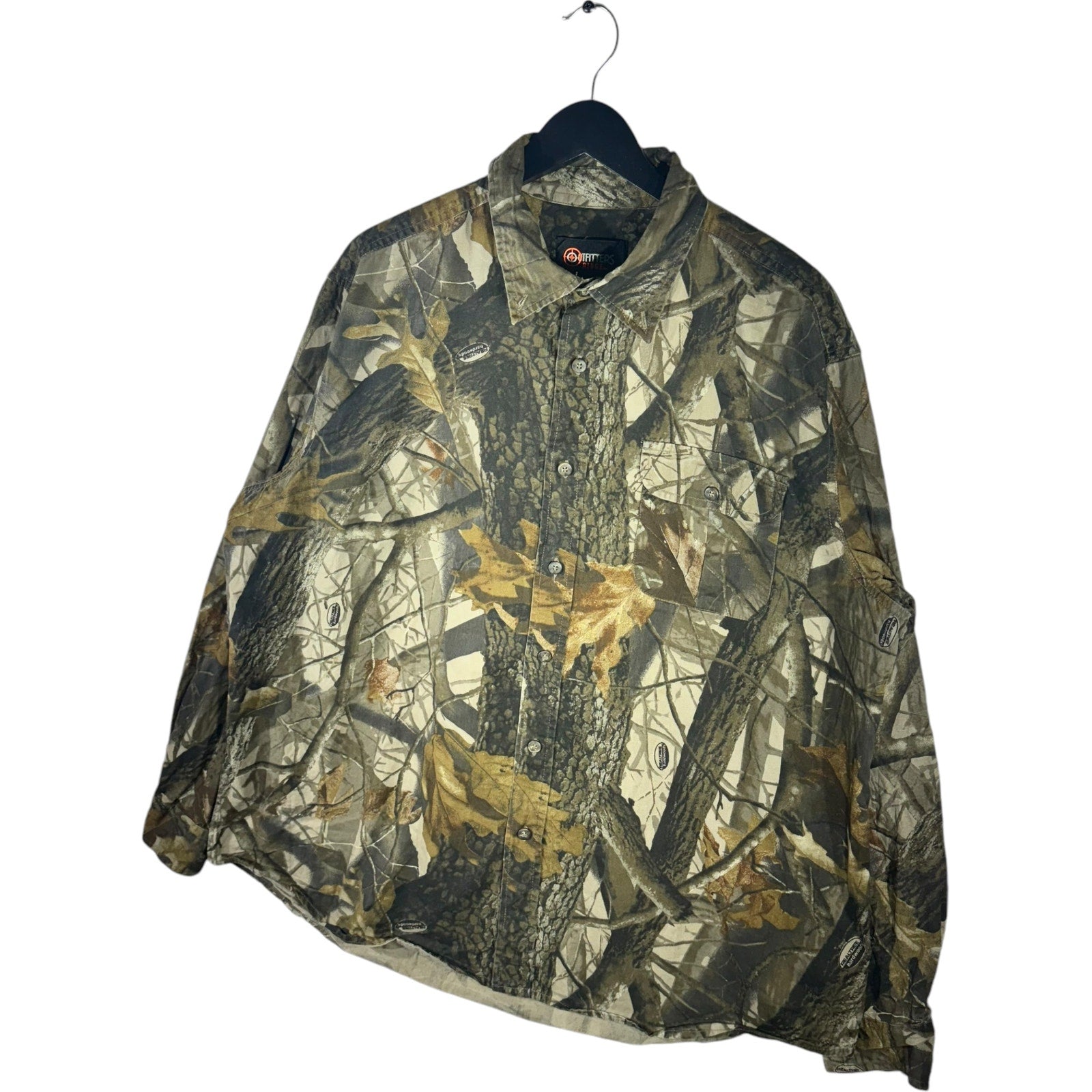 Collection of Outfitters Ridge Tree Camo Long Sleeve Button Up in a gallery layout