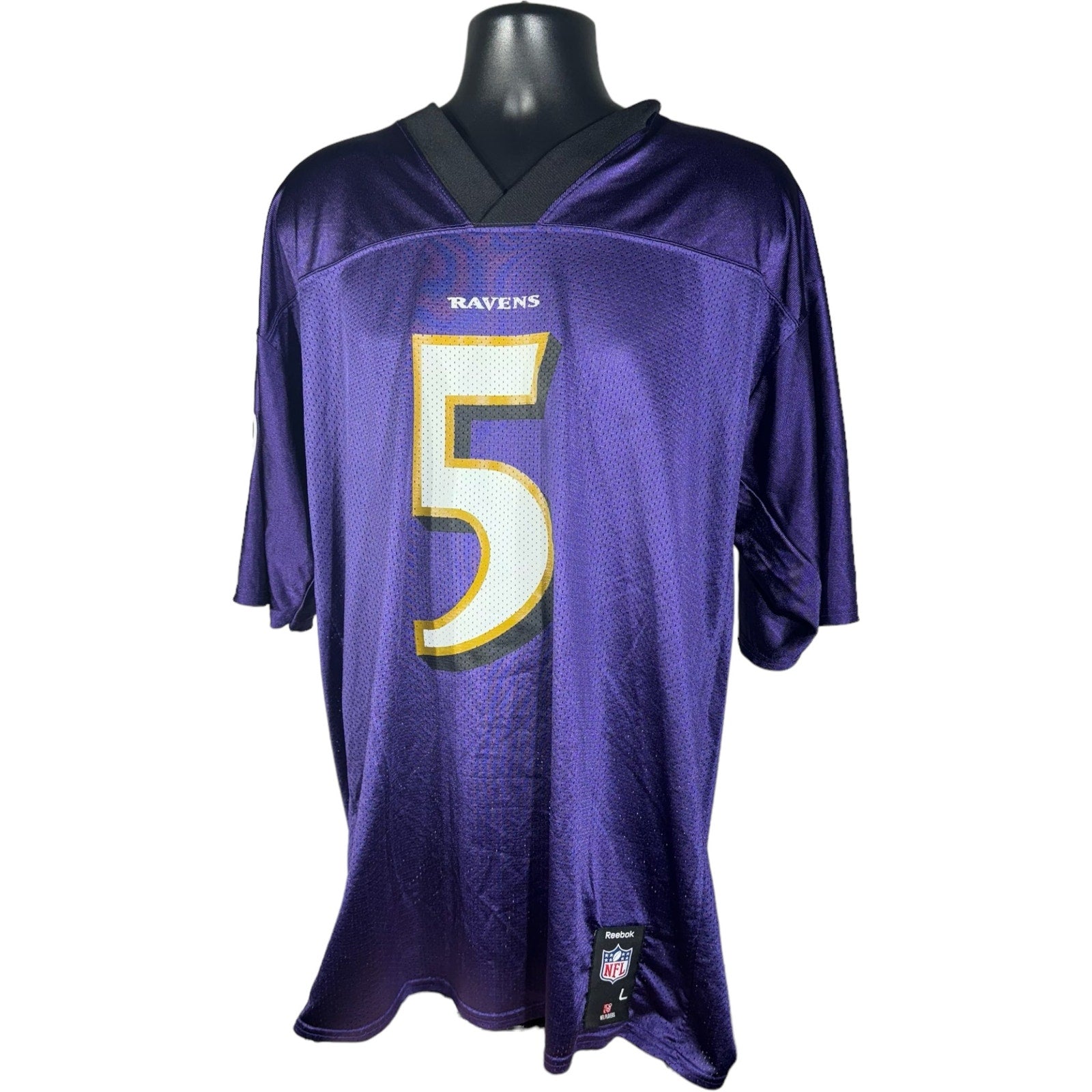 Collection of Reebok Baltimore Ravens #5 Joe Flacco NFL Jersey in a gallery layout