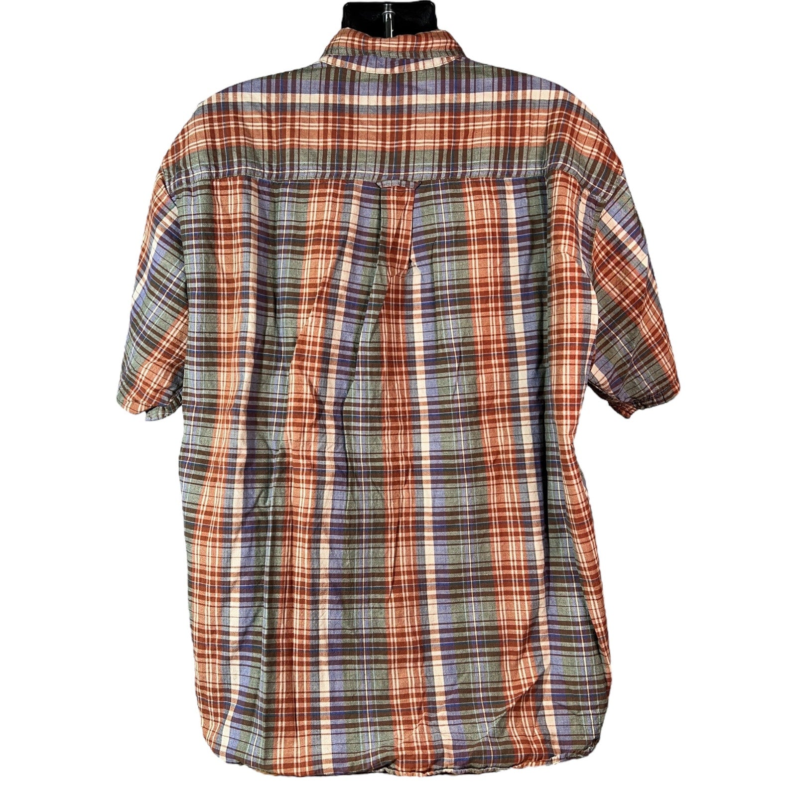 Collection of Woolrich Plaid Short Sleeve Button Down in a gallery layout