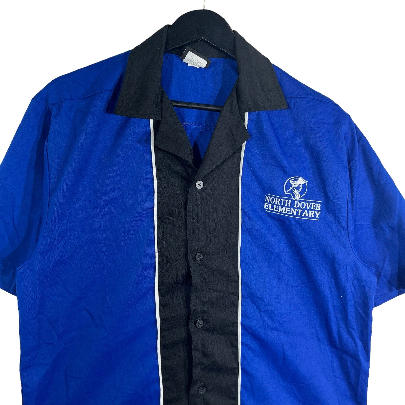 Collection of North Dover Elementary Bowling Short Sleeve Button Down Shirt in a gallery layout