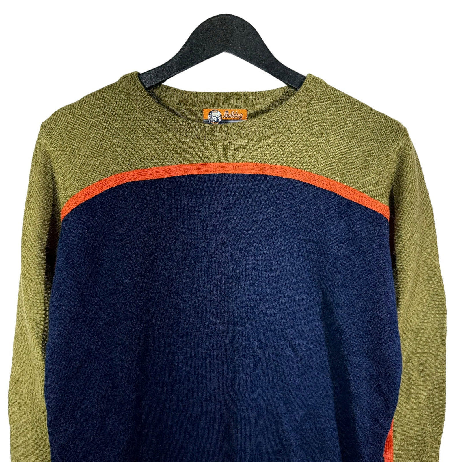 Collection of Vintage Bulldog Two Tone Wool Sweater in a gallery layout