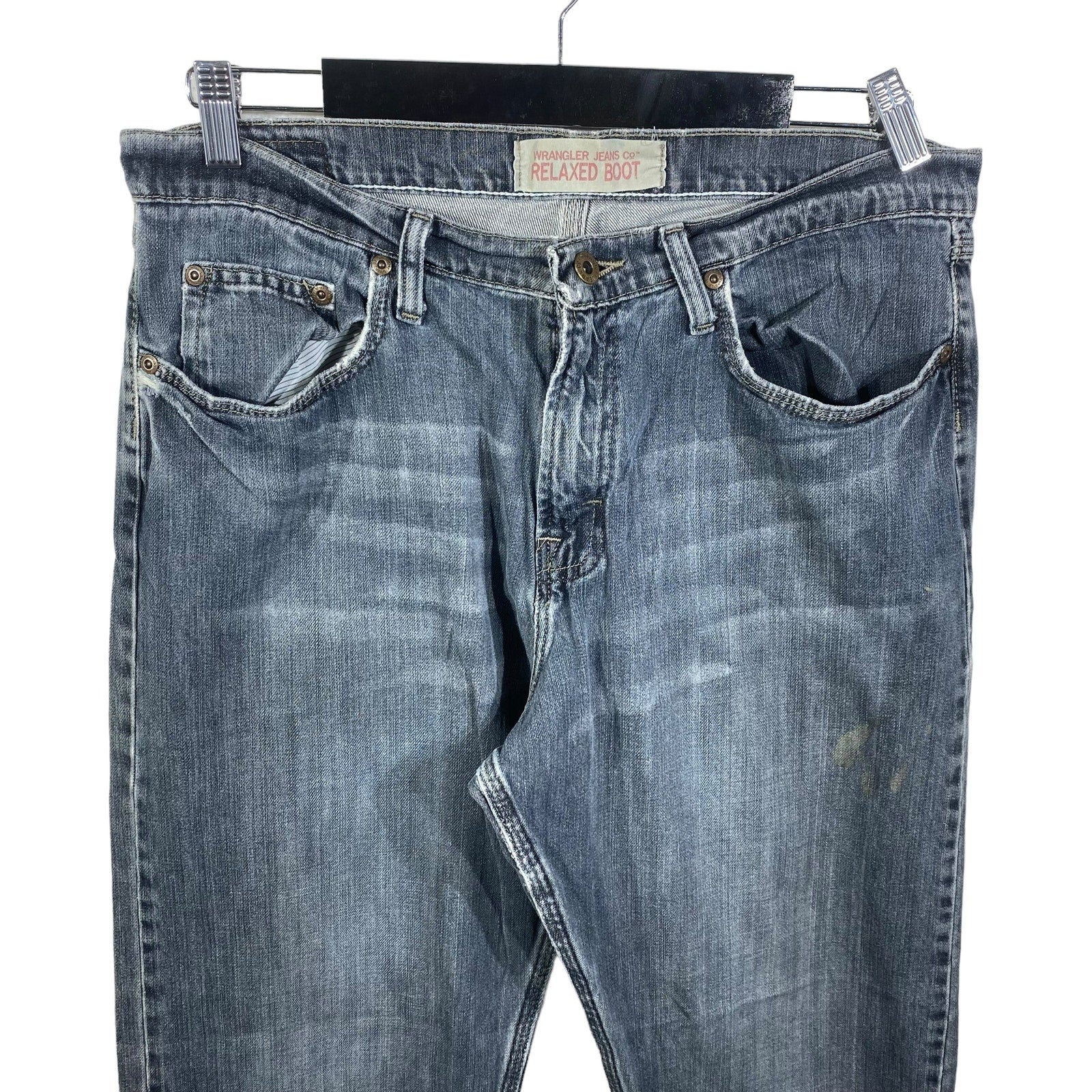 Collection of Wrangler Denim Straight Leg Jeans 32x32 in a gallery layout