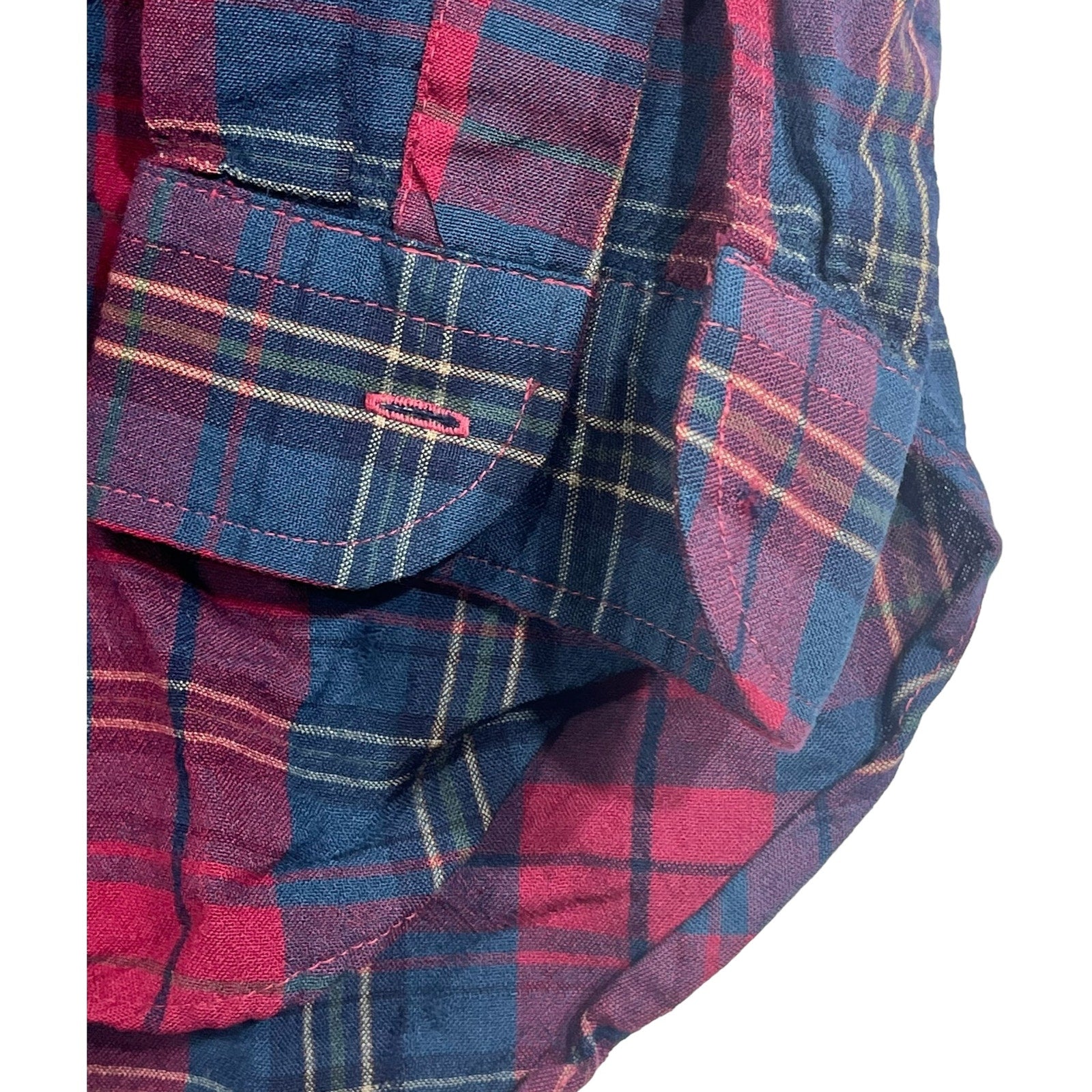 Collection of Pendleton Wool Plaid Distressed Long Sleeve Flannel in a gallery layout