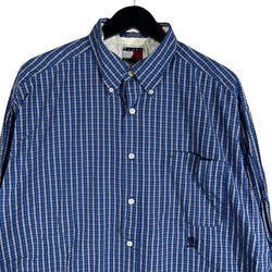 Collection of Tommy Hilfiger Checkered Long Sleeve Button Up Dress Shirt in a gallery layout