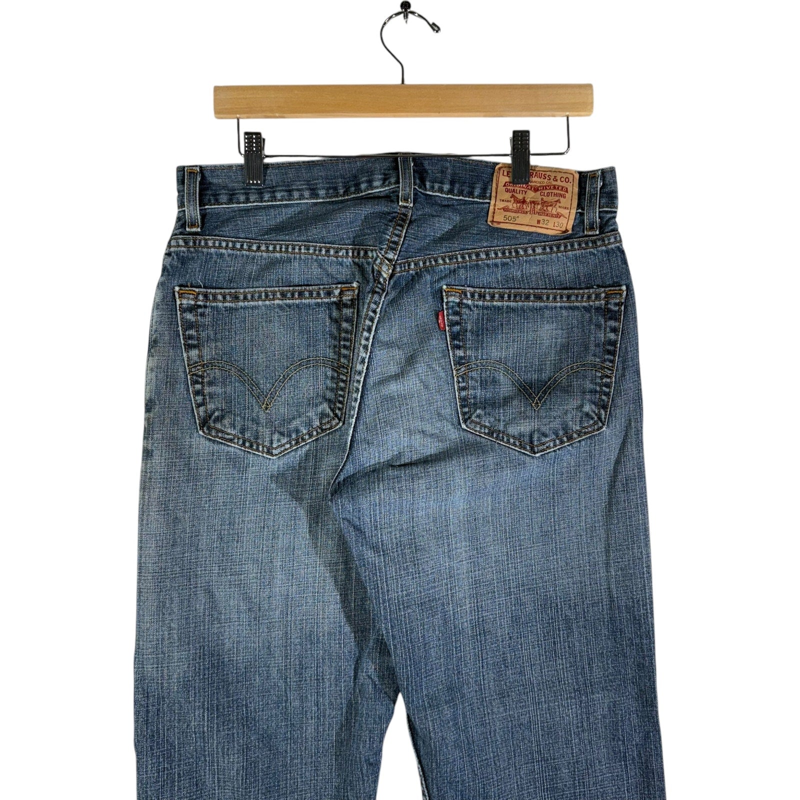 Collection of Levi Strauss 505 Regular Fit Denim Jeans 32x30 in a gallery layout