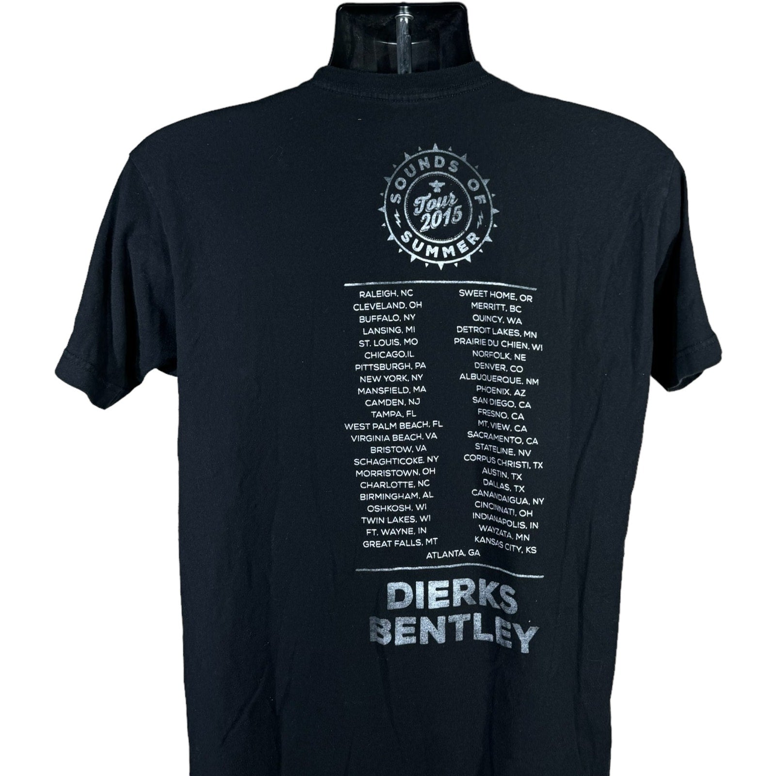 Collection of Dierks Bentley Sound Of Summer Tour USA Tee 2015 in a gallery layout