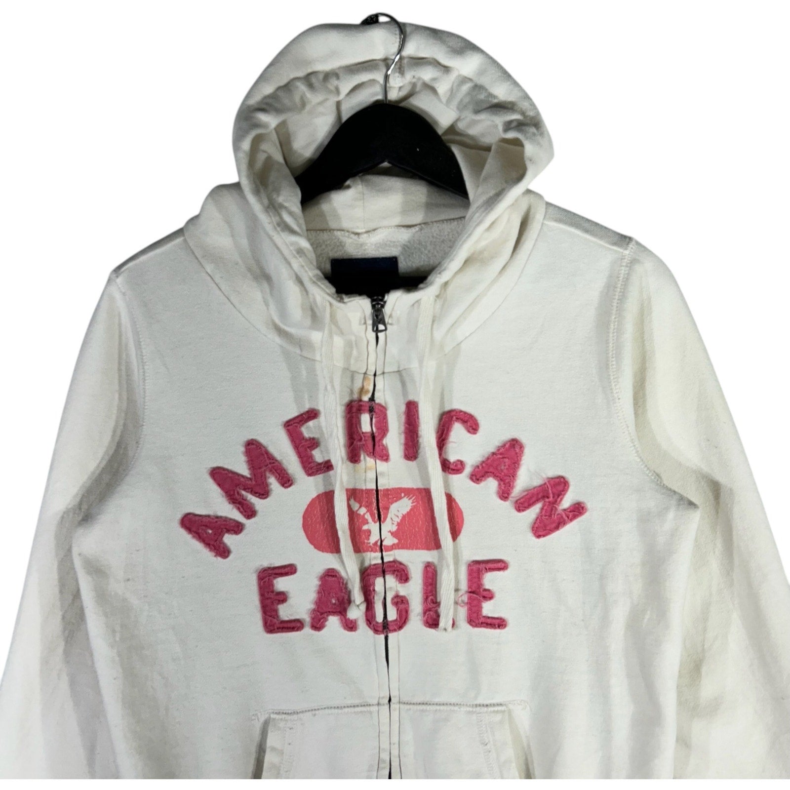 Collection of Women's American Eagle Spellout Full Zip Hoodie in a gallery layout