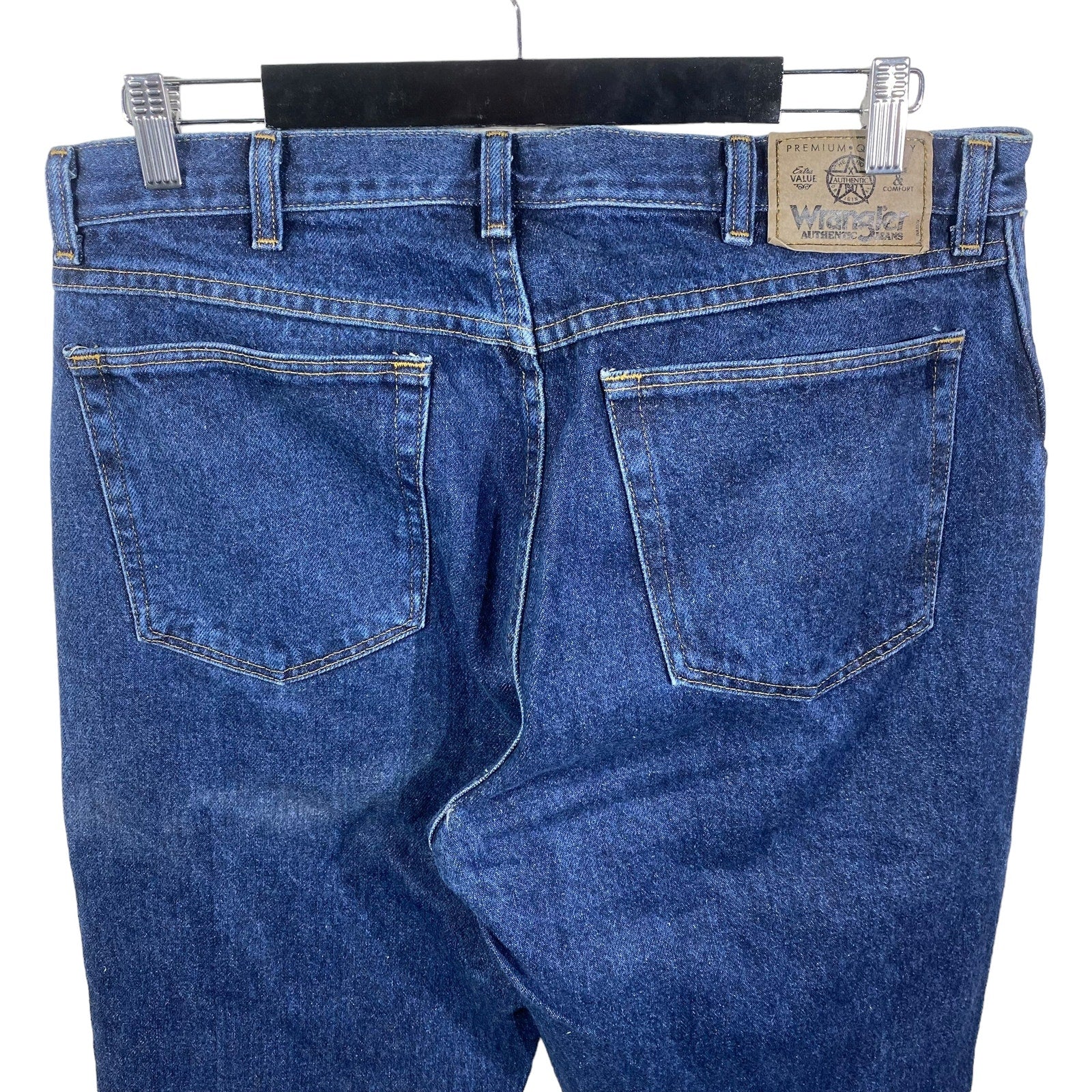 Collection of Wrangler Denim Straight Leg Jeans 34x32 in a gallery layout