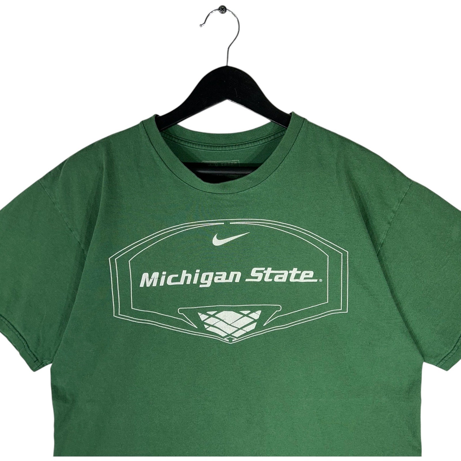 Collection of Nike Michigan State University Basketball Center Swoosh Tee in a gallery layout