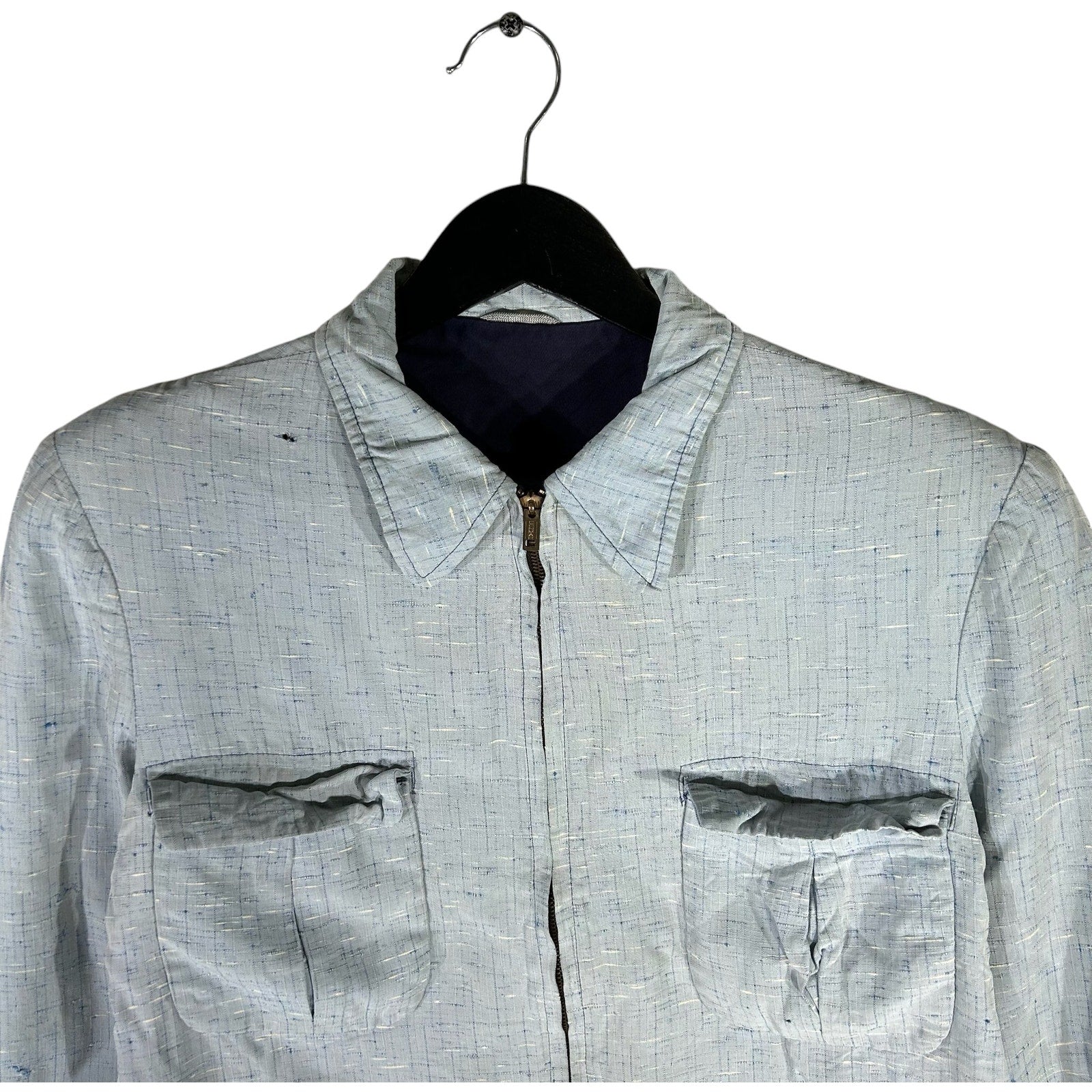 Collection of Full Zip Up Reversible Collard Light Jacket in a gallery layout