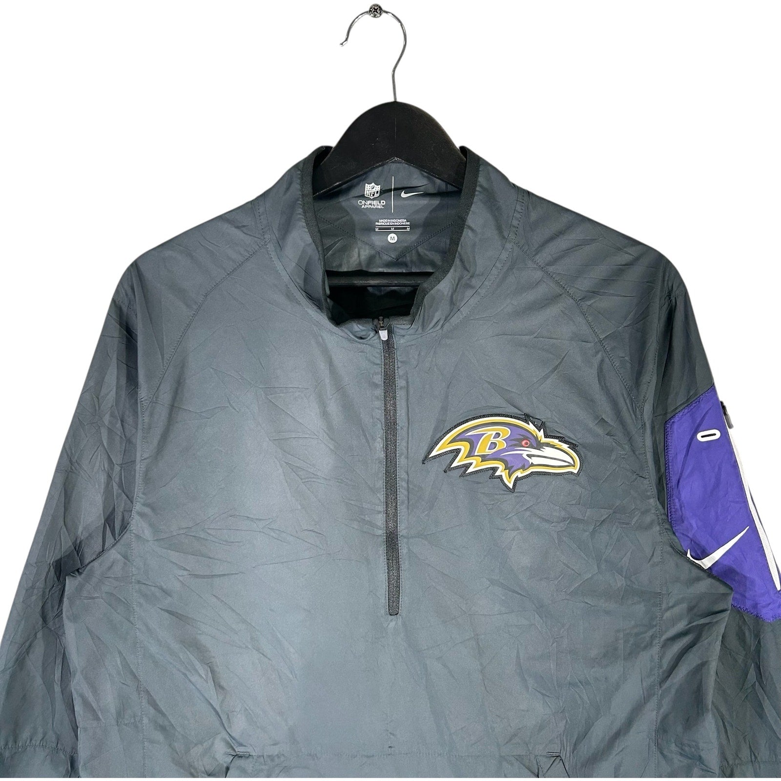 Collection of Nike Baltimore Ravens 1/2 Zip NFL Windbreaker in a gallery layout
