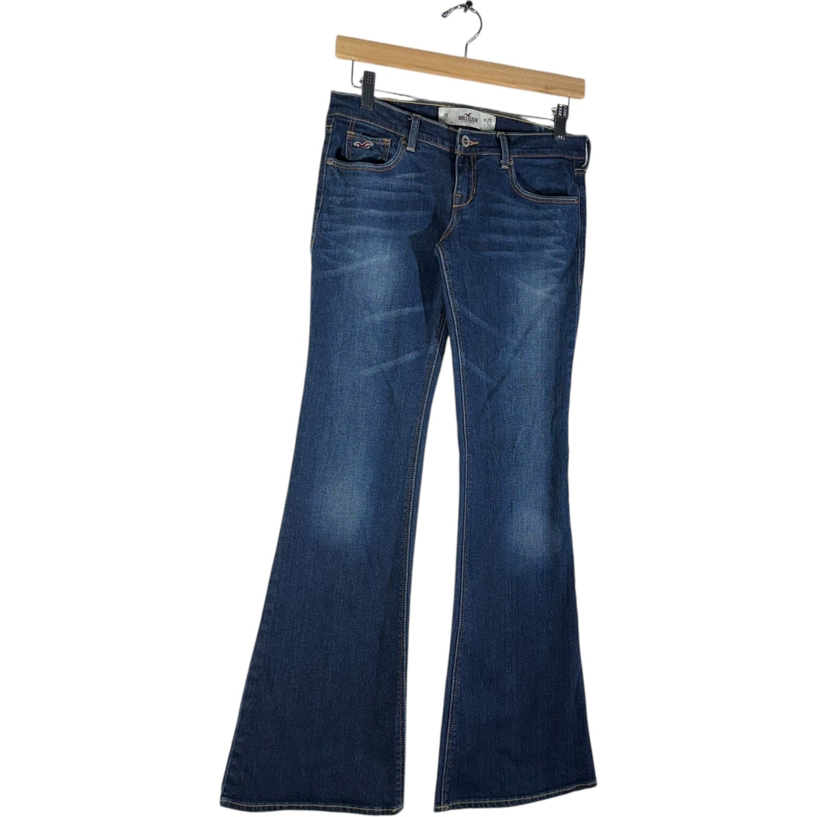 Collection of Women's Hollister Stretch Denim Flared Jeans 25x31 in a gallery layout