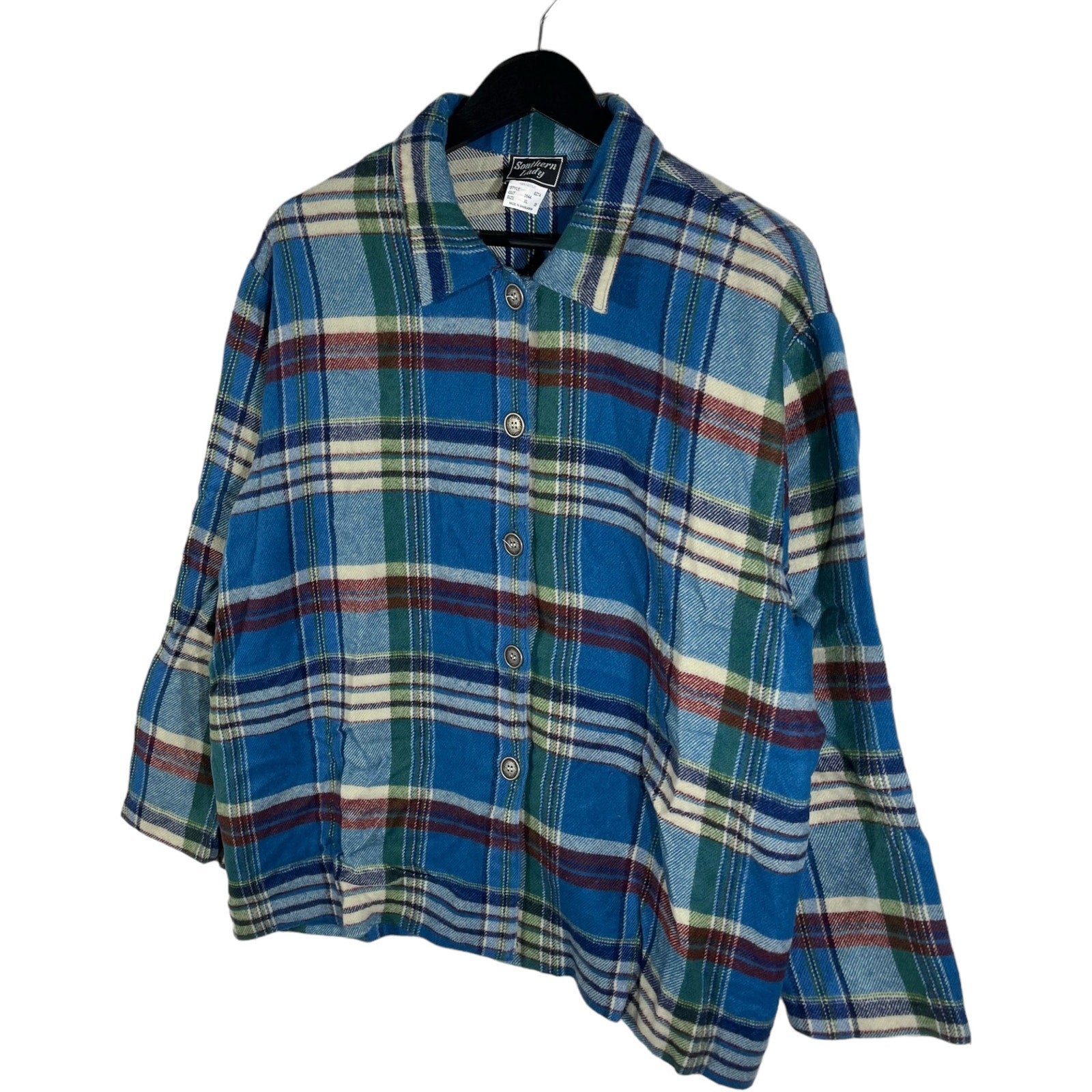 Collection of Southern Lady Plaid Long Sleeve Flannel in a gallery layout