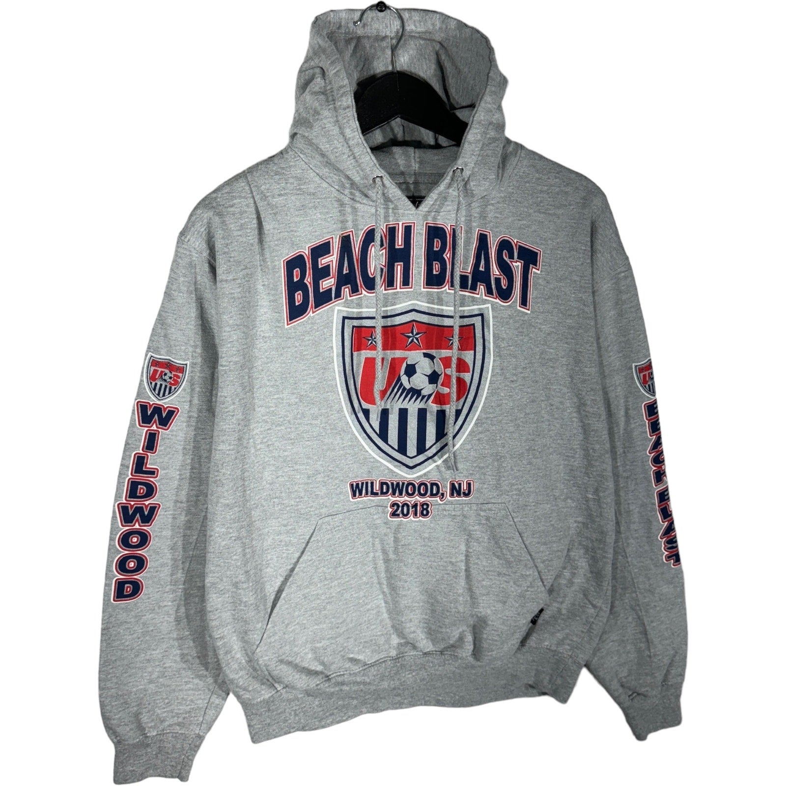 Collection of Beach Blast Wildwood New Jersey Soccer Hoodie in a gallery layout