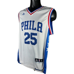 Collection of Adidas NBA Philadelphia 76ers #25 Ben Simmons Jersey in a gallery layout