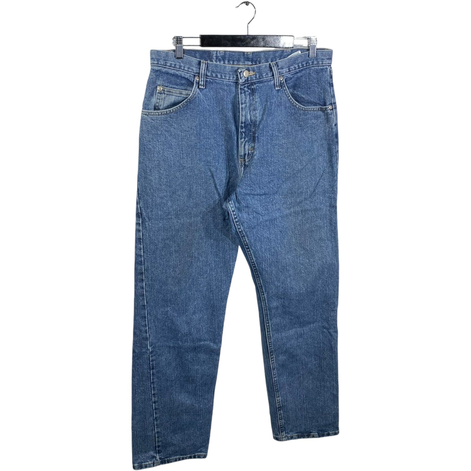 Collection of Wrangler Denim Relaxed Fit Jeans 36x34 in a gallery layout