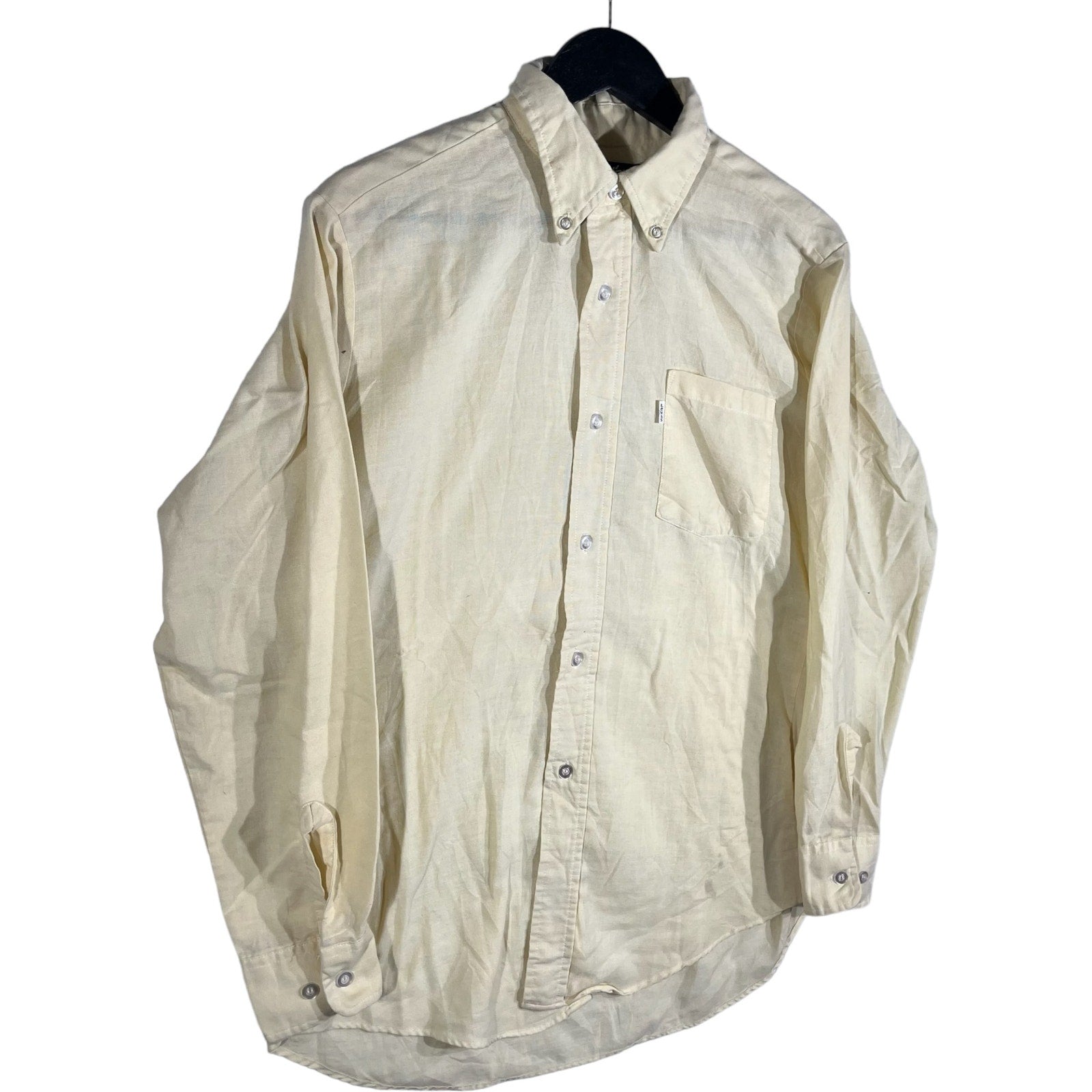 Collection of Vintage Levi's Tapered Fit Long Sleeve Dress Shirt in a gallery layout