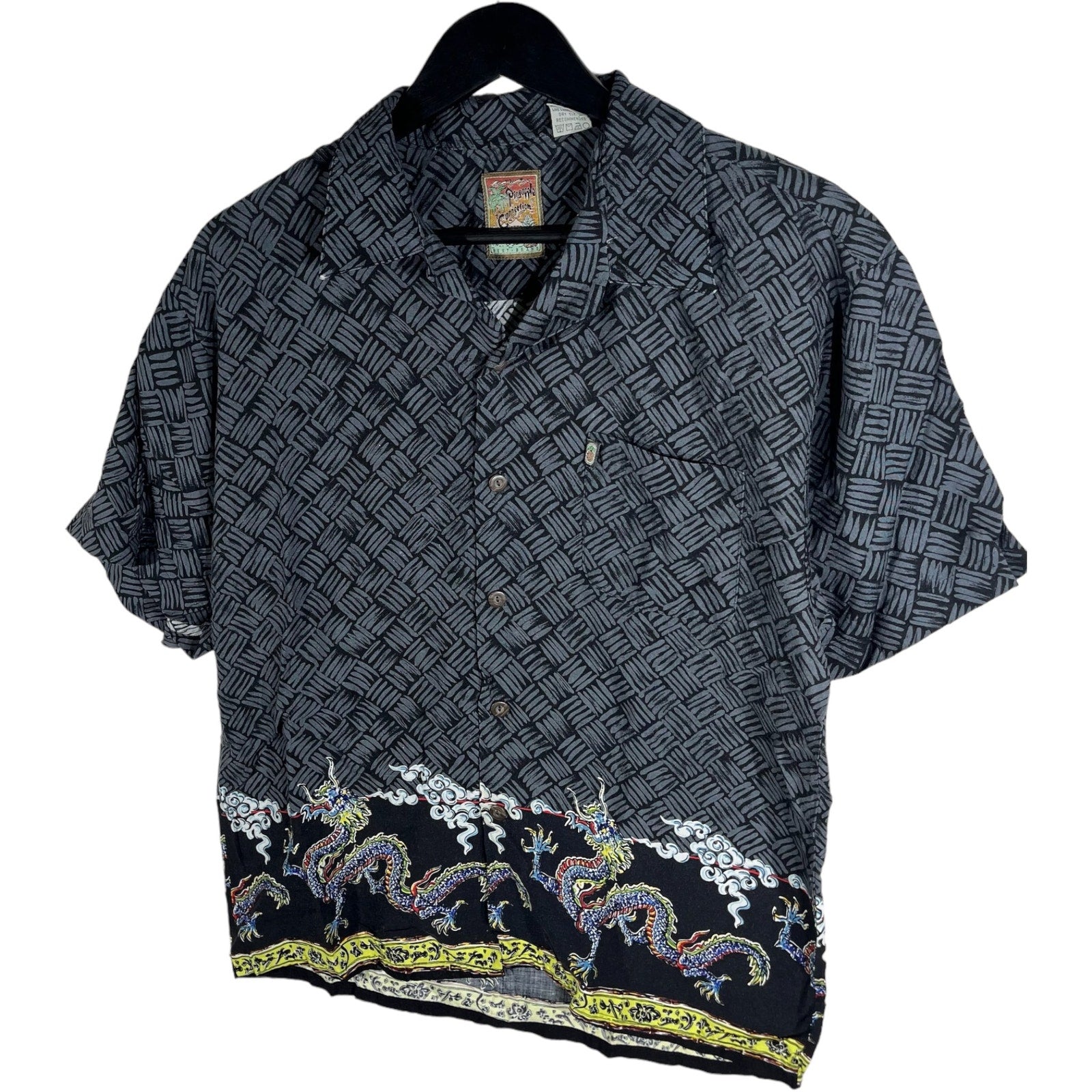 Collection of Pineapple Connection Dragon Pattern Short Sleeve Button Down in a gallery layout