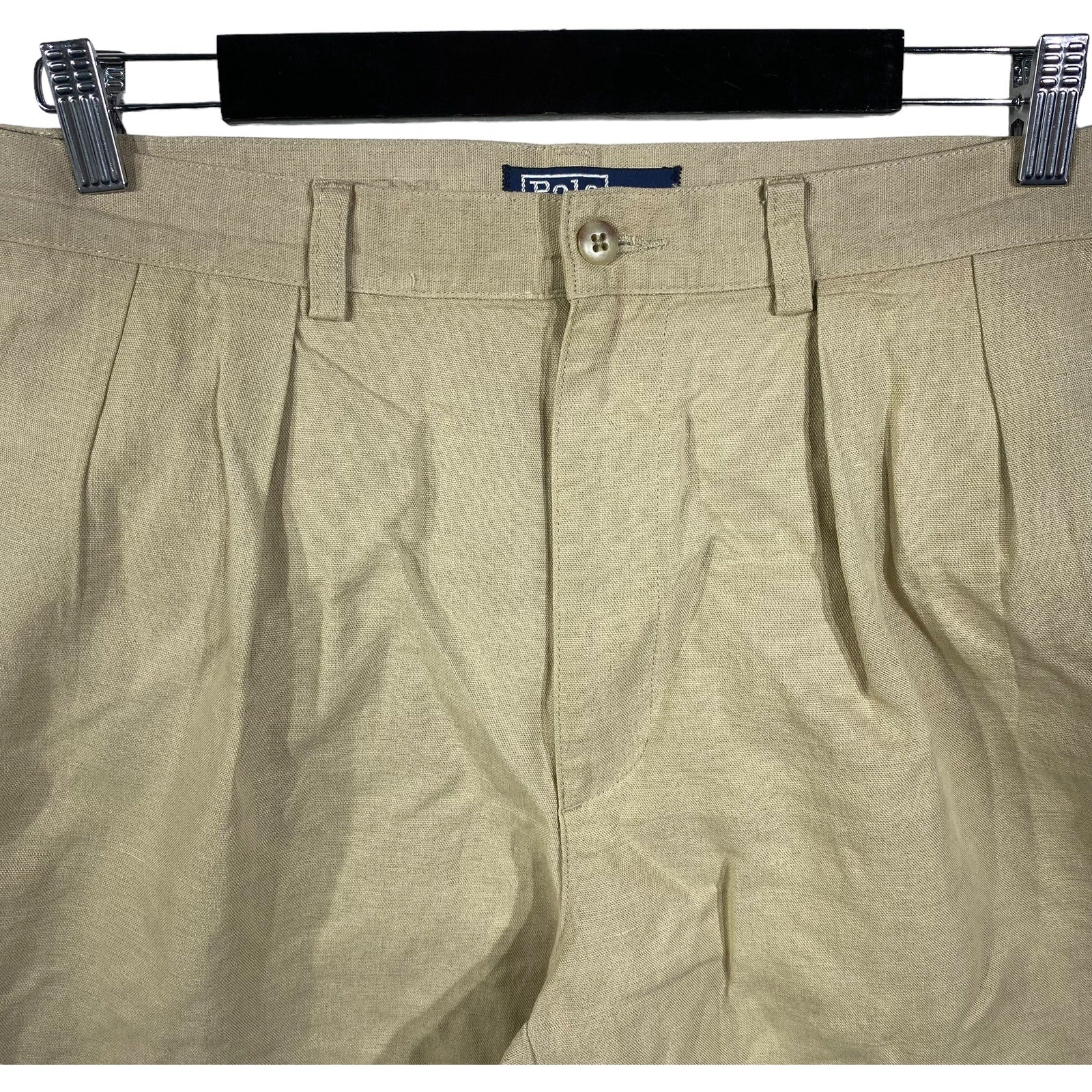 Collection of Polo Ralph Lauren Zip Fly Tan Shorts in a gallery layout