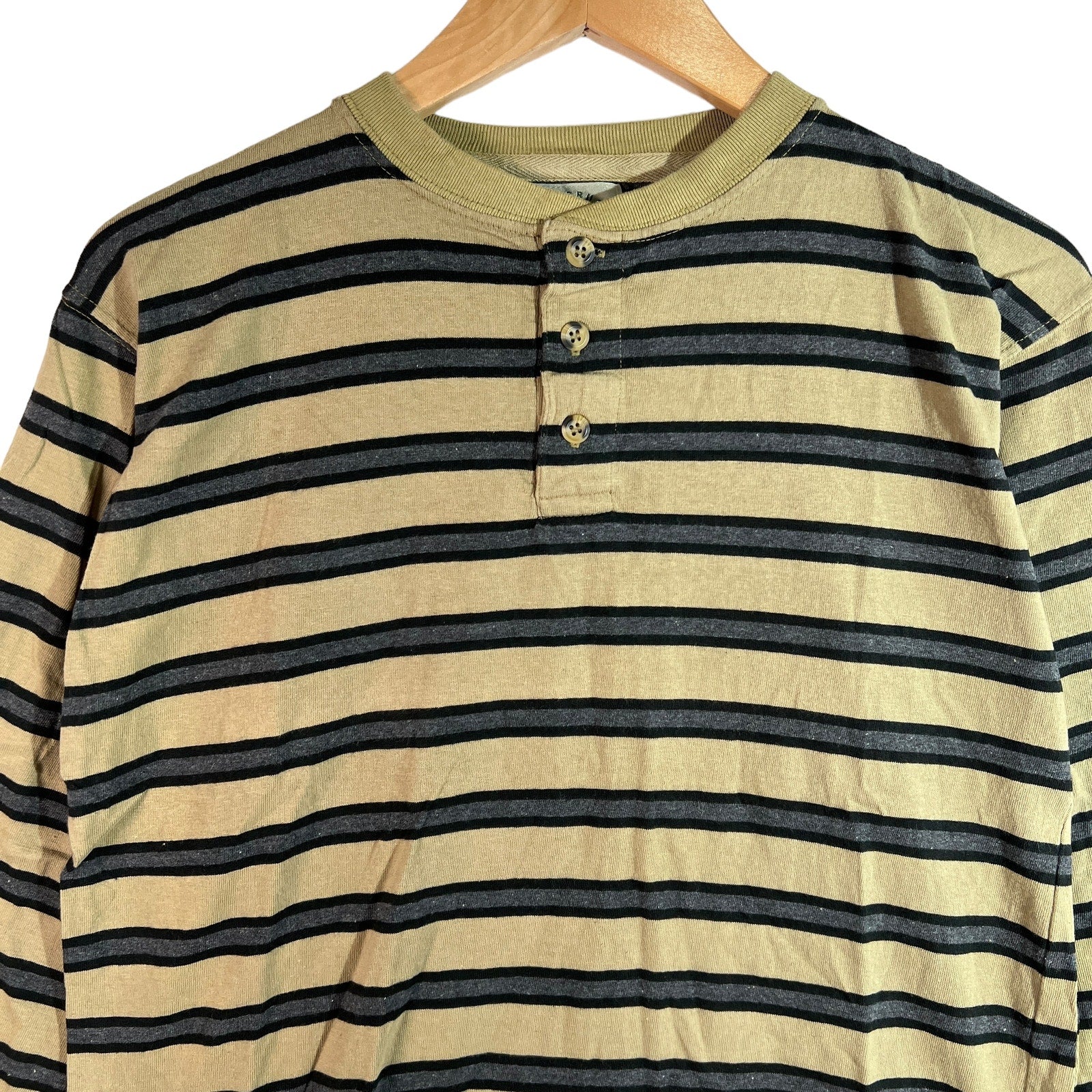 Collection of Stripe 1/4 Button Down Long Sleeve Shirt in a gallery layout