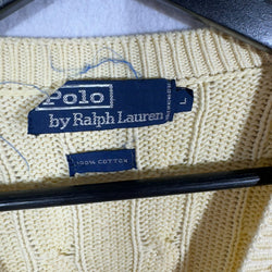 Collection of Vintage Polo Ralph Lauren Cable Knit V-Neck Sweater in a gallery layout