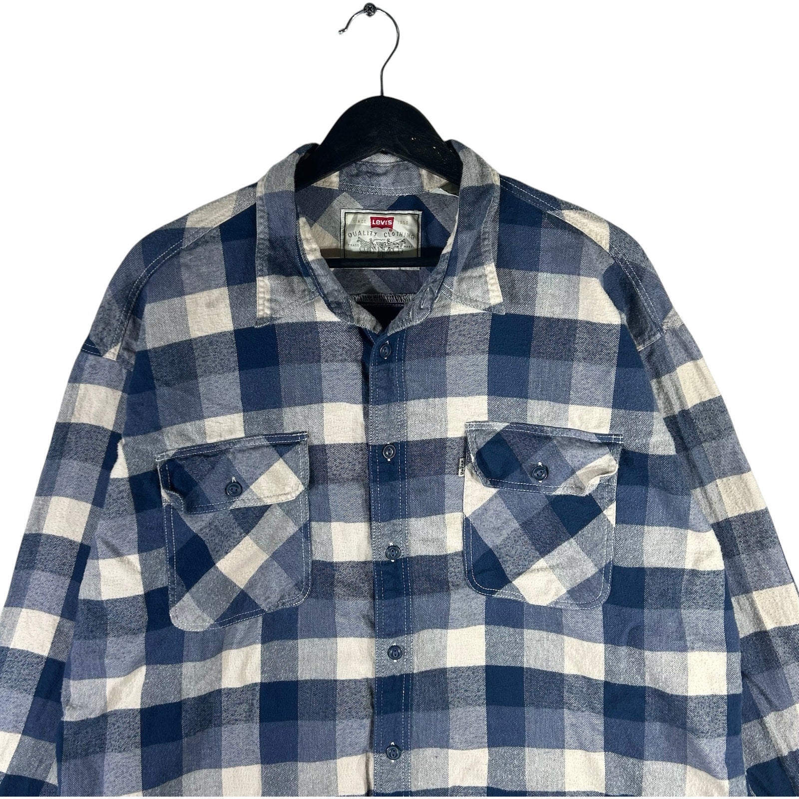 Collection of Levi's Long Sleeve Button Up Flannel in a gallery layout